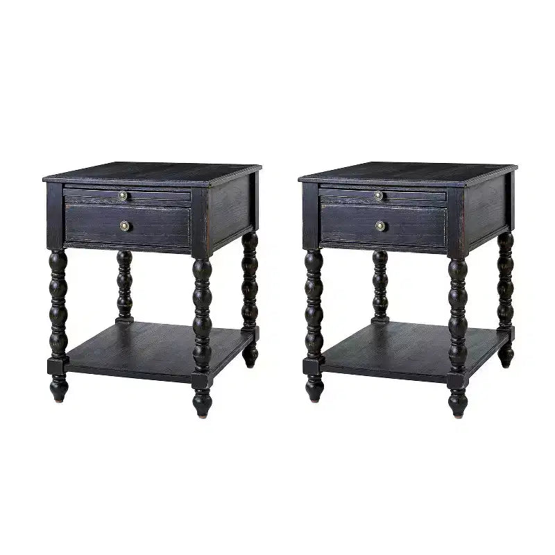 Table d'appoint haute Esther 26 po avec prises de chargement intégrées, ensemble de 2 | ARTFUL LIVING DESIGNS