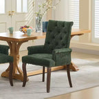 Chaises de salle à manger Okak mi-siècle élégantes et capitonnées avec pieds incurvés pour cuisine/salle à manger, fauteuil de salle à manger en chenille