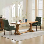 Chaises de salle à manger Okak mi-siècle élégantes et capitonnées avec pieds incurvés pour cuisine/salle à manger, fauteuil de salle à manger en chenille