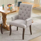 Chaises de salle à manger Okak mi-siècle élégantes et capitonnées avec pieds incurvés pour cuisine/salle à manger, fauteuil de salle à manger en chenille