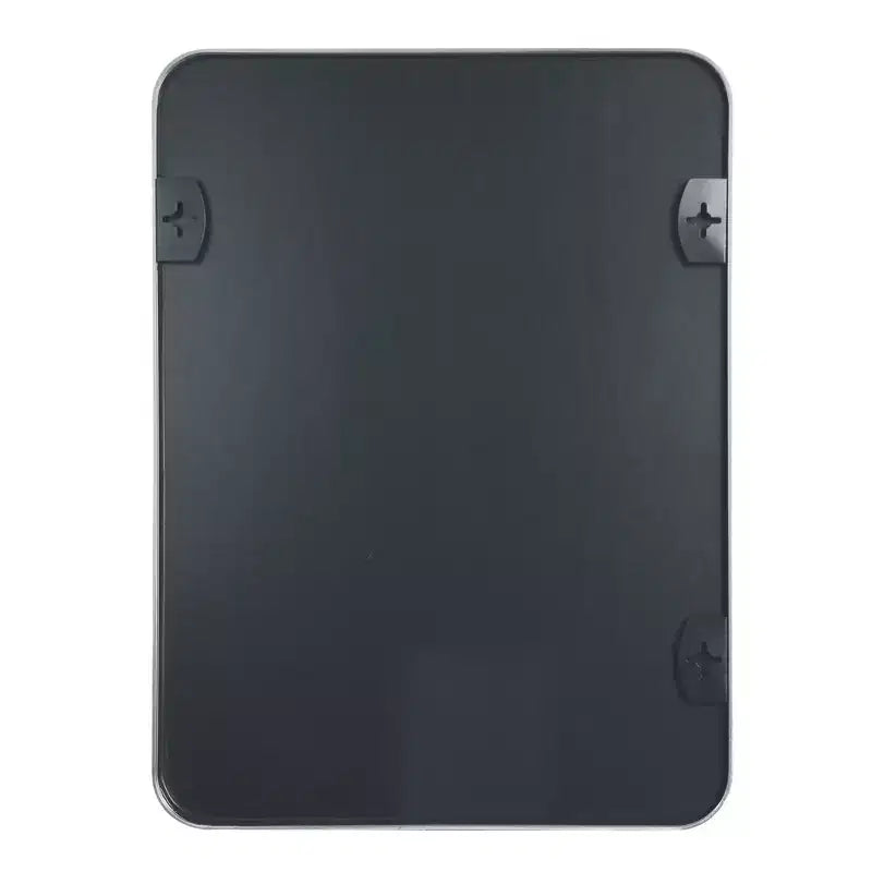 Miroir de salle de bain rectangulaire Okak avec cadre en aluminium, miroir de courtoisie à coins arrondis, miroir mural pour salon, salle de bain