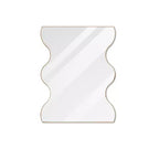Miroir de salle de bain Okak 30X35IN forme vague moderne, miroir mural avec cadre en métal, miroir de courtoisie pour salle de bain, salon, chambre