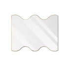 Miroir de salle de bain Okak 30X35IN forme vague moderne, miroir mural avec cadre en métal, miroir de courtoisie pour salle de bain, salon, chambre