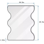Miroir de salle de bain Okak 30X35IN forme vague moderne, miroir mural avec cadre en métal, miroir de courtoisie pour salle de bain, salon, chambre
