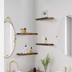 Étagères flottantes FurnitureR pour mur, étagère murale décorative en bois rustique de 40 cm de large, support d'affichage mural invisible, marron