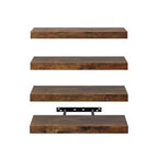 Étagères flottantes FurnitureR pour mur, étagère murale décorative en bois rustique de 40 cm de large, support d'affichage mural invisible, marron