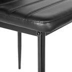 FurnitureR Chaises de salle à manger en cuir PU, lot de 4, sans accoudoirs, dossier haut, avec structure en métal, ergonomiques pour cuisine, salle à manger, bureau à domicile, noir