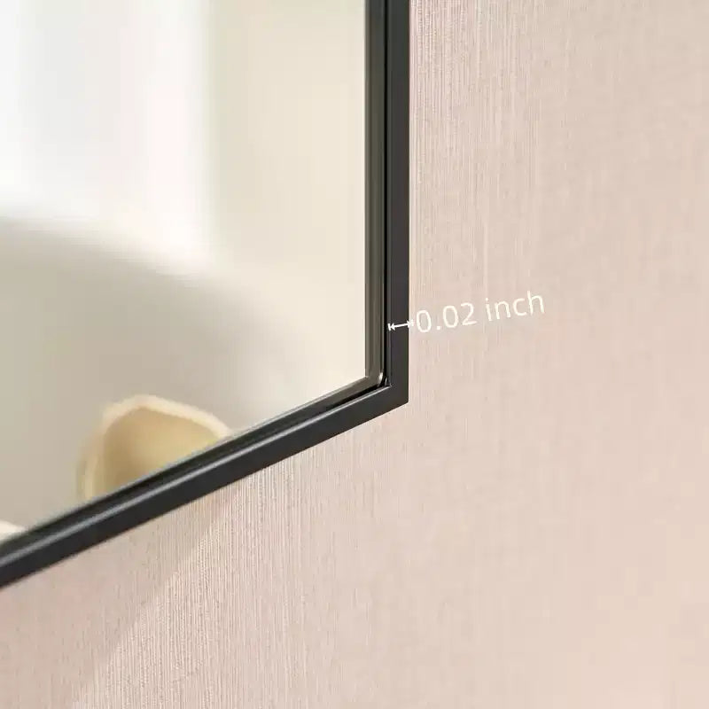 Miroir de salle de bain vintage Okak avec cadre en aluminium, miroir mural à haute réflexion, miroir de maquillage pour salle de bain, chambre à coucher