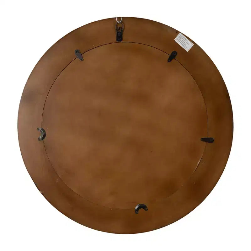 Miroir rond avec cadre texturé - Fini doré métallique - Style moderne pour la décoration murale de la maison, du bureau, de la chambre ou du salon
