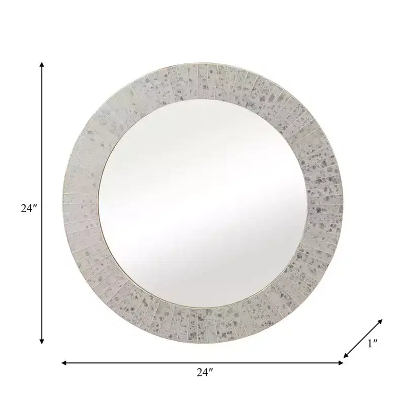 Miroir rond avec cadre texturé - Fini doré métallique - Style moderne pour la décoration murale de la maison, du bureau, de la chambre ou du salon