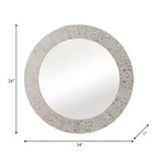 Miroir rond avec cadre texturé - Fini doré métallique - Style moderne pour la décoration murale de la maison, du bureau, de la chambre ou du salon