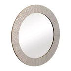 Miroir rond avec cadre texturé - Fini doré métallique - Style moderne pour la décoration murale de la maison, du bureau, de la chambre ou du salon