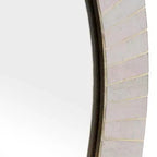 Miroir rond avec cadre texturé - Fini doré métallique - Style moderne pour la décoration murale de la maison, du bureau, de la chambre ou du salon