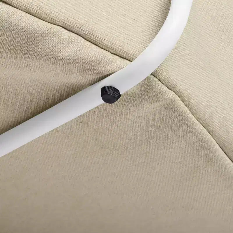 FurnitureR Table Basse Ronde à 2 Niveaux avec Panier de Rangement en Tissu, Table d'Appoint Centrale Moderne de 75 cm pour Salon Chambre Bureau, Blanc/Chameau