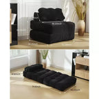 Canapé-lit convertible pliant 3-en-1 avec oreiller Matelas pliable avec dossier, Chaise longue portable confortable Canapé de sol pour salon