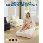 Canapé-lit convertible pliant 3-en-1 avec oreiller Matelas pliable avec dossier, Chaise longue portable confortable Canapé de sol pour salon