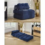 Canapé-lit convertible pliant 3-en-1 avec oreiller Matelas pliable avec dossier, Chaise longue portable confortable Canapé de sol pour salon