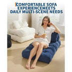 Canapé-lit convertible pliant 3-en-1 avec oreiller Matelas pliable avec dossier, Chaise longue portable confortable Canapé de sol pour salon
