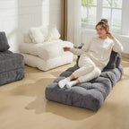 Canapé-lit convertible pliant 3-en-1 avec oreiller Matelas pliable avec dossier, Chaise longue portable confortable Canapé de sol pour salon