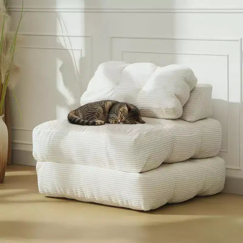Canapé-lit convertible pliant 3-en-1 avec oreiller Matelas pliable avec dossier, Chaise longue portable confortable Canapé de sol pour salon
