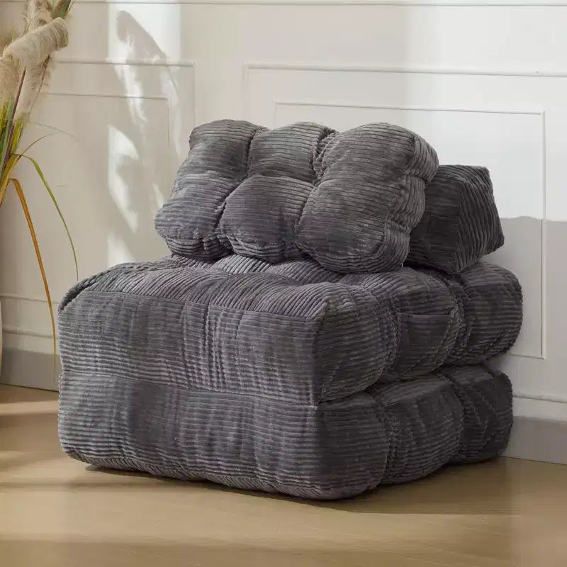 Canapé-lit convertible pliant 3-en-1 avec oreiller Matelas pliable avec dossier, Chaise longue portable confortable Canapé de sol pour salon