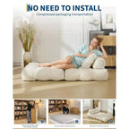 Canapé-lit convertible pliant 3-en-1 avec oreiller Matelas pliable avec dossier, Chaise longue portable confortable Canapé de sol pour salon