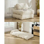 Canapé-lit convertible pliant 3-en-1 avec oreiller Matelas pliable avec dossier, Chaise longue portable confortable Canapé de sol pour salon
