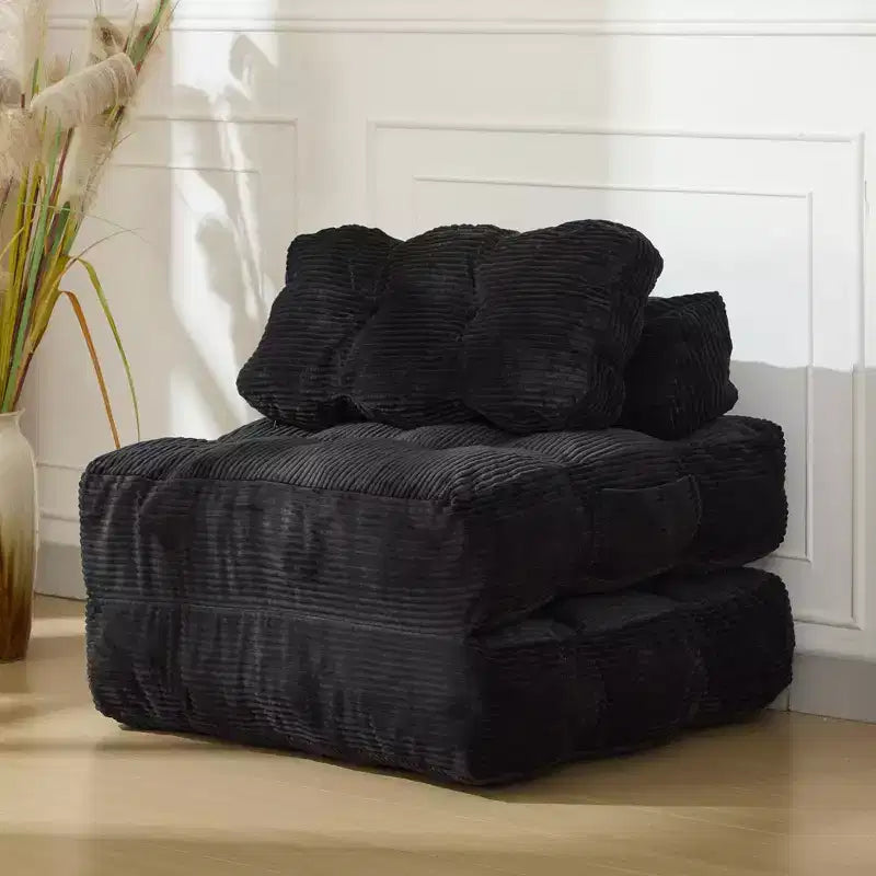Canapé-lit convertible pliant 3-en-1 avec oreiller Matelas pliable avec dossier, Chaise longue portable confortable Canapé de sol pour salon