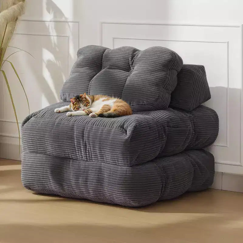 Canapé-lit convertible pliant 3-en-1 avec oreiller Matelas pliable avec dossier, Chaise longue portable confortable Canapé de sol pour salon