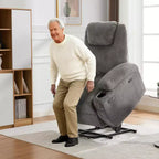 Fauteuil inclinable électrique avec fonction releveur pour personnes âgées, canapé inclinable électrique pour salon avec massage et chauffage, poches latérales et 2 porte-gobelets
