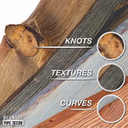 Étagère en bois à bord brut noir Boulder de 61 cm (bois seulement) par Pipe Decor