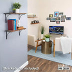 Étagère en bois à bord brut noir Boulder de 61 cm (bois seulement) par Pipe Decor