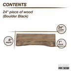 Étagère en bois à bord brut noir Boulder de 61 cm (bois seulement) par Pipe Decor