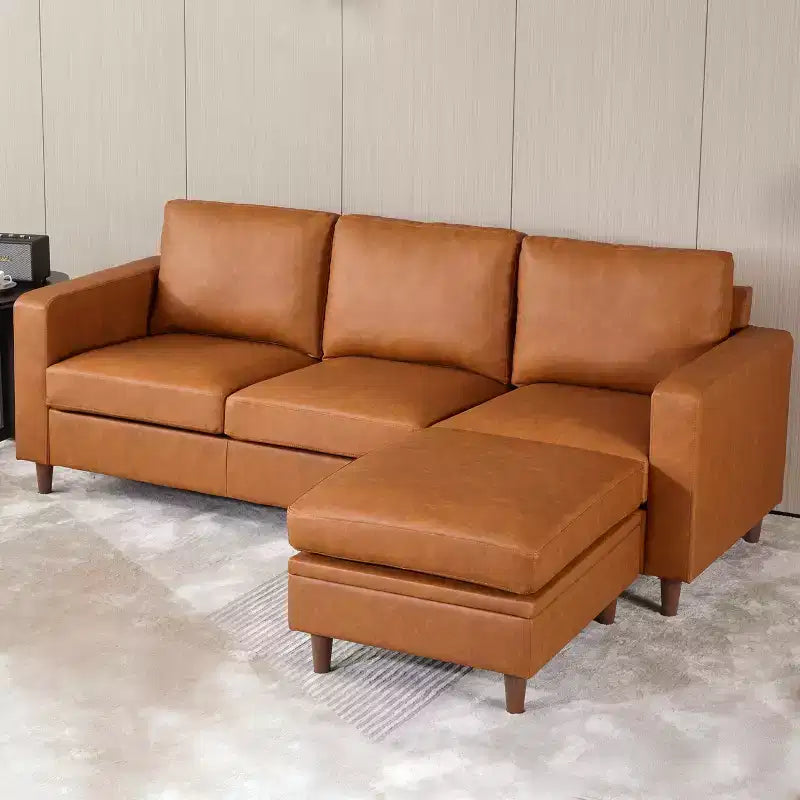Petit pouf de rangement carré, repose-pieds en cuir pour canapé, pouf cube rembourré pour entrée, chambre, salon
