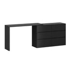 Commode convertible Famapy, coiffeuse avec 6 tiroirs, bureau d'étude/d'ordinateur, unité de rangement tout-en-un pour l'amélioration de votre espace de bureau à domicile