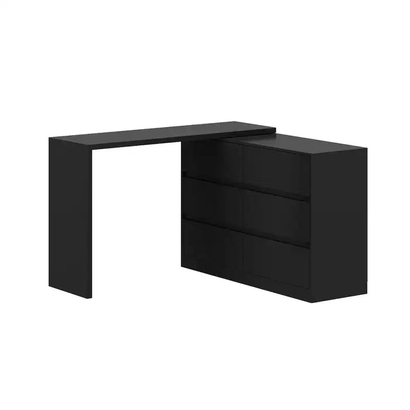 Commode convertible Famapy, coiffeuse avec 6 tiroirs, bureau d'étude/d'ordinateur, unité de rangement tout-en-un pour l'amélioration de votre espace de bureau à domicile