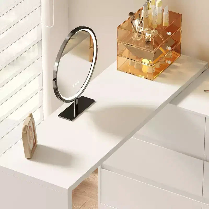 Commode convertible Famapy, coiffeuse avec 6 tiroirs, bureau d'étude/d'ordinateur, unité de rangement tout-en-un pour l'amélioration de votre espace de bureau à domicile