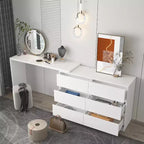 Commode convertible Famapy, coiffeuse avec 6 tiroirs, bureau d'étude/d'ordinateur, unité de rangement tout-en-un pour l'amélioration de votre espace de bureau à domicile