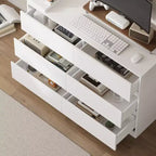 Commode convertible Famapy, coiffeuse avec 6 tiroirs, bureau d'étude/d'ordinateur, unité de rangement tout-en-un pour l'amélioration de votre espace de bureau à domicile
