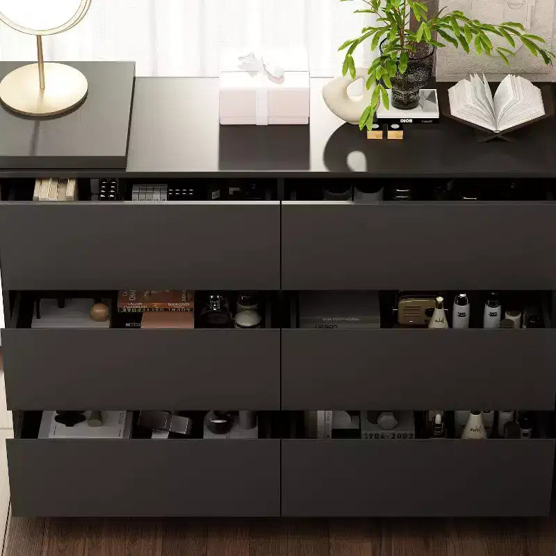 Commode convertible Famapy, coiffeuse avec 6 tiroirs, bureau d'étude/d'ordinateur, unité de rangement tout-en-un pour l'amélioration de votre espace de bureau à domicile