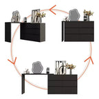 Commode convertible Famapy, coiffeuse avec 6 tiroirs, bureau d'étude/d'ordinateur, unité de rangement tout-en-un pour l'amélioration de votre espace de bureau à domicile