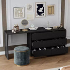 Commode convertible Famapy, coiffeuse avec 6 tiroirs, bureau d'étude/d'ordinateur, unité de rangement tout-en-un pour l'amélioration de votre espace de bureau à domicile