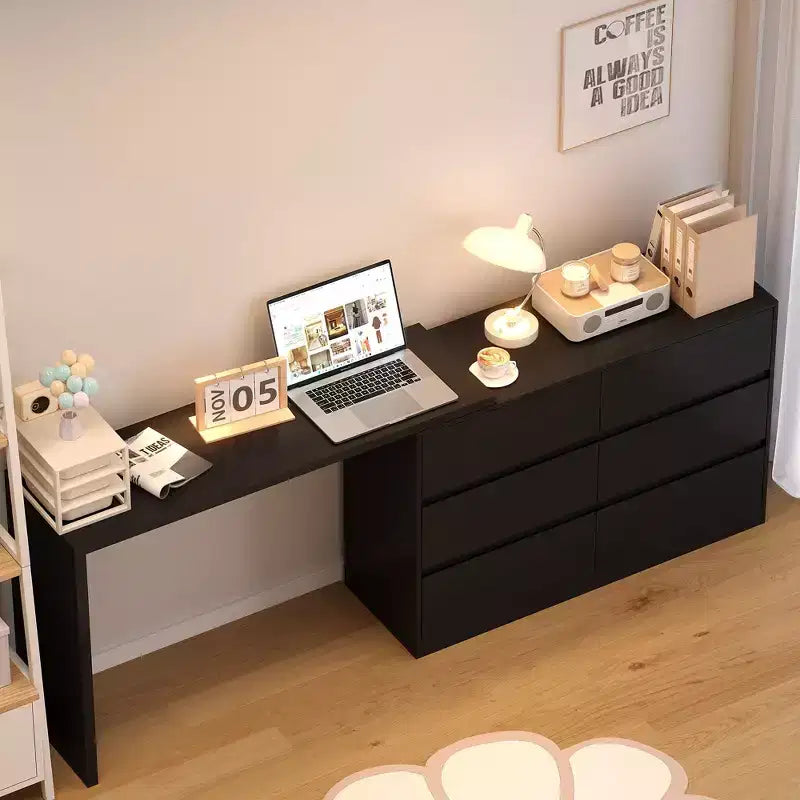 Commode convertible Famapy, coiffeuse avec 6 tiroirs, bureau d'étude/d'ordinateur, unité de rangement tout-en-un pour l'amélioration de votre espace de bureau à domicile