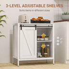 Buffet de cuisine, Vaisselier style ferme, Meuble bar avec étagère réglable, Porte coulissante de grange pour la cuisine