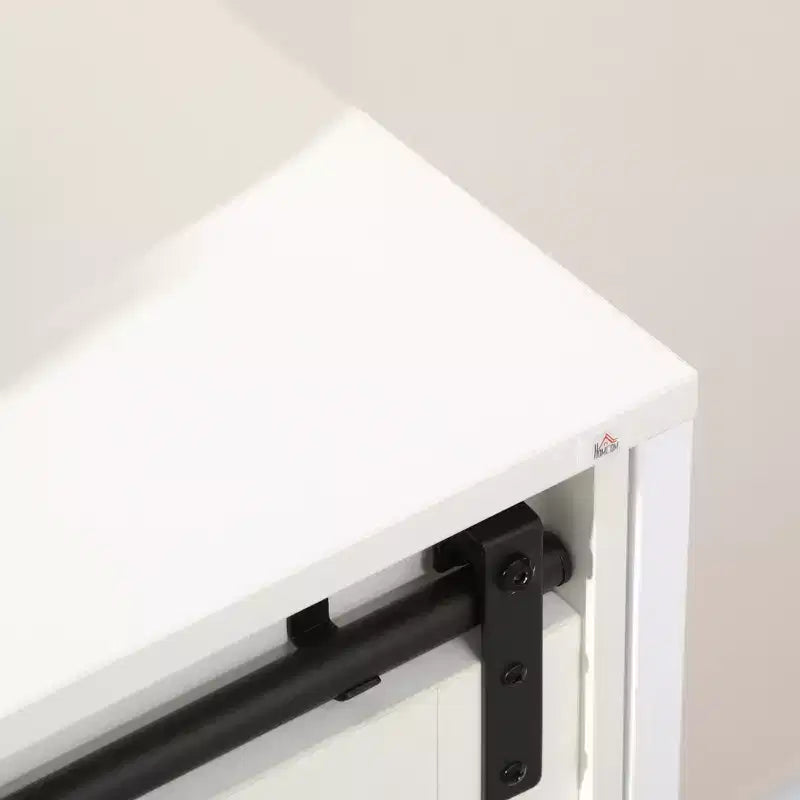 Buffet de cuisine, Vaisselier style ferme, Meuble bar avec étagère réglable, Porte coulissante de grange pour la cuisine