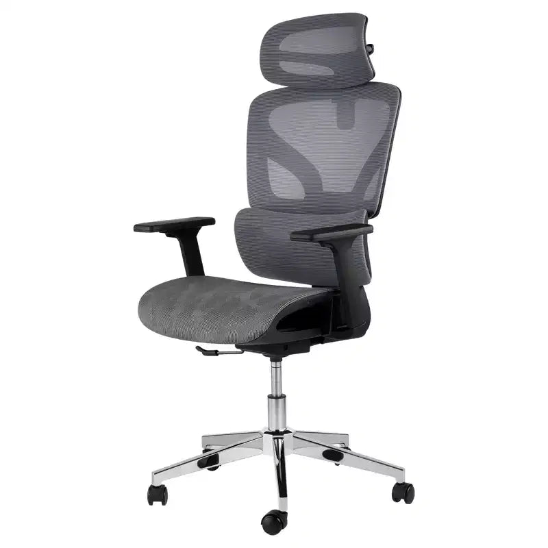 Chaise de bureau ergonomique GustoWave avec dossier en maille respirante, soutien lombaire élevé, accoudoirs réglables 3D pour le travail ou le jeu