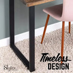 Pipe Decor Pieds de table de salle à manger ou de bureau en métal noir mat carré Skyline de 71 cm - Paquet de 2