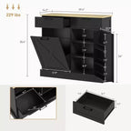 Meuble de cuisine de ferme de 10 gallons avec poubelle cachée et 2 tiroirs, meuble poubelle basculant pour la cuisine