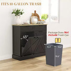 Meuble de cuisine de ferme de 10 gallons avec poubelle cachée et 2 tiroirs, meuble poubelle basculant pour la cuisine