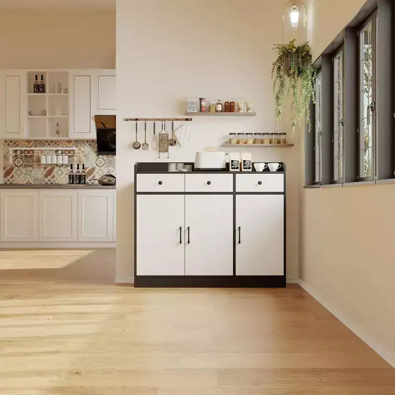 Meuble buffet de bar à café moderne, pour salon, meuble de rangement de cuisine en bois avec étagère réglable pour entrée,
